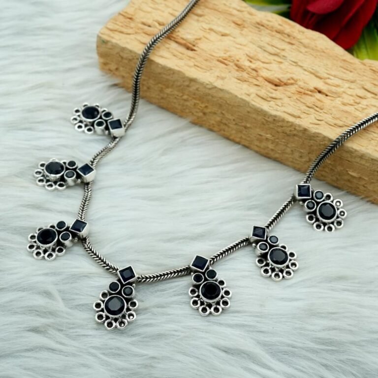 Sapphire necklace 925 Sterling silver jewelry Sapphire gemstone handmade necklace women necklace gift for her NL0048-GS