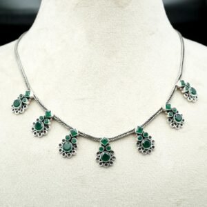 Emerald necklace 925 Sterling silver jewelry Emerald gemstone handmade necklace women necklace gift for her NL0049-GS