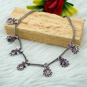 Ruby necklace 925 Sterling silver jewelry Ruby gemstone handmade necklace women necklace gift for her NL0051-GS