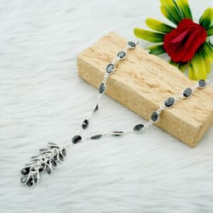 Onyx necklace 925 Sterling silver jewelry Black Onyx gemstone handmade necklace women necklace gift for her NL0053-GS