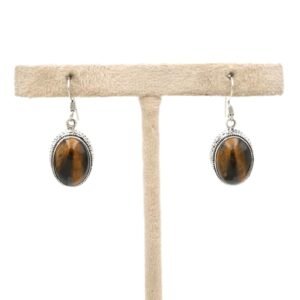 Tiger's Eye Earring 925 Sterling Silver earring yellow gemstone handmade earring wedding gift jewelry gift for her E0031-GS