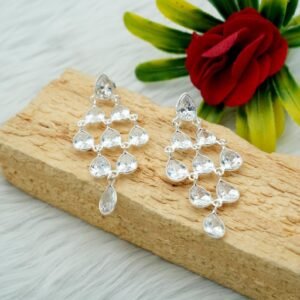 Natural Zircon Earring Stud 925 Sterling Silver Earring Stud Jewelry Silver earring Gift For Her Handmade Earring CZ gemstone Stud E0028-GS
