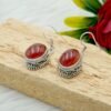 Red Onyx Gemstone Earring , 925 Sterling Silver Earring, Fine Earring, Handmade Earring Red gemstone Earring, Gift For Her E0013-GS