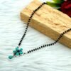 Turquoise Necklace 925 sterling silver Necklace black beads chain turquoise necklace traditional style Indian mangalsutra Gift necklace NL0041-GS
