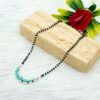 Turquoise Necklace 925 sterling silver Necklace black beads chain turquoise necklace traditional style Indian mangalsutra Gift necklace NL0040-GS