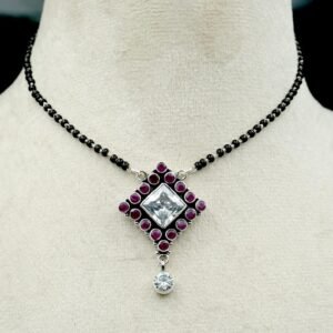 Ruby necklace 925 Sterling silver jewelry Ruby gemstone handmade necklace women necklace gift for her Mangalsutra necklace NL0035-GS