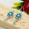 Turquoise Earring Sterling 925 Silver Handmade Earring Blue Turquoise Gemstone Earring Wedding Earring Jewelry Gift For Her E0085-GS