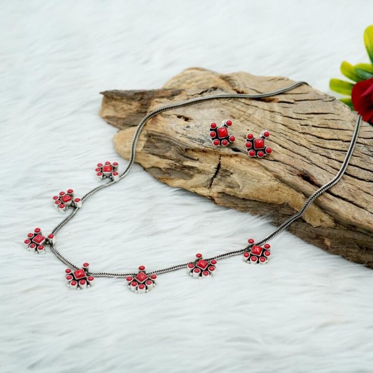 Coral Earring Coral Pendant Sterling 925 Silver Jewellery Wedding Jewelry Set Gift For Her Gemstone Jewellery Set Red Pendant Red Earring NS0048-GS