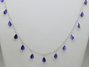 Natural American diamond necklace in 925 sterling silver, Choker necklace, Bezel necklace, art deco Jewelry, Vintage necklace, Gift Item NL0045-GS