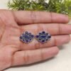 Sapphire Stud 925 Sterling Silver Earring Natural Blue Sapphire Gemstone Earring Wedding Jewelry Handmade Stud Gift For Her E0955-GS
