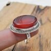 Natural Aqeeq Ring 925 Sterling Silver Rings, Birthday Gift for Best Friend ,Ring Aqeeq jewelry handmade ring gift for her R0245-GS