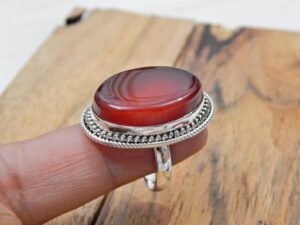 Natural Aqeeq Ring 925 Sterling Silver Rings, Birthday Gift for Best Friend ,Ring Aqeeq jewelry handmade ring gift for her R0245-GS