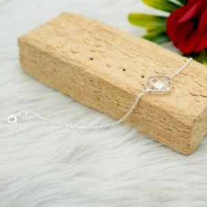 Dainty Crystal Bracelet 925 Sterling Silver Jewelry Natural Gemstone Bracelet Wedding Jewelry White Bracelet Gift For Her BR0154-GS