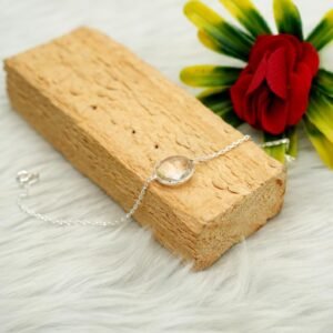 Dainty Crystal Bracelet 925 Sterling Silver Jewelry Natural Gemstone Bracelet Wedding Jewelry White Bracelet Gift For Her BR0152-GS