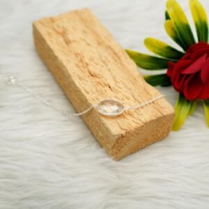 Dainty Crystal Bracelet 925 Sterling Silver Jewelry Natural Gemstone Bracelet Wedding Jewelry White Bracelet Gift For Her BR0151-GS
