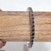 Natural Garnet bangle, Silver jewelry,925 Sterling Silver Bangle, Gift, Handmade Bangle, Gemstone Bangle-Size 2-4 gift for her B0045-GS