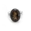 Smoky Quartz Ring 925 Sterling Silver Jewelry ring with gemstone smoky faceted Gift for her, Wedding Ring Brown Ring R0064-GS
