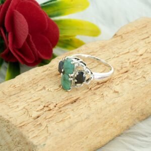 Natural Emerald, Sapphire, Ruby Ring, 925 Sterling Silver Jewelry ring for Men & Women gift item Handmade ring Gift For Her