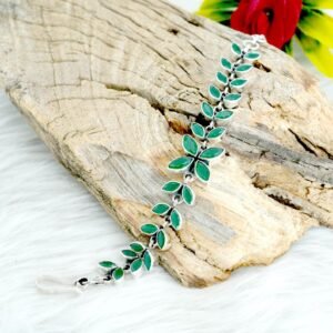 Green Onyx Bracelet Gemstone Bracelet Sterling Silver Bracelet Wedding Bracelet Green Bracelet Gift For Her BR0118-GS