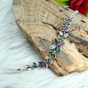 Multi Color Bracelet Ruby Bracelet Emerald Bracelet Sapphire Bracelet Sterling 925 Silver Bracelet Wedding Bracelet Multi Gemstones Bracelet BR0117-GS