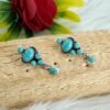 Turquoise Gemstone Earring Studs, Silver Earring, Jewelry, Sterling Silver earring Gift, 925k, Handmade Earring Green gemstone Earring Stud E0665-GS