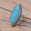 Natural Amazonite Ring for Women ,Sterling Silver Rings, Birthday Gift for Best Friend ,Ring Amazonite jewelry women ring gift for her R0246-GS