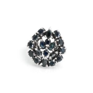 Sapphire Ring 925 Sterling Silver Ring Gemstone Ring Anniversary Gift Wedding Ring Engagement Ring Sapphire Jewelry R0196-GS