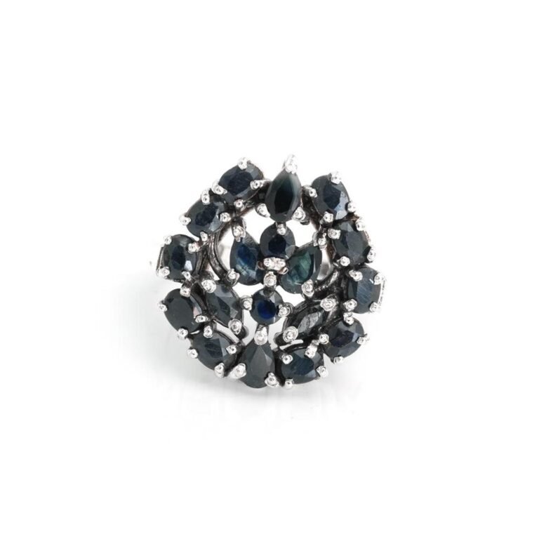 Sapphire Ring 925 Sterling Silver Ring Gemstone Ring Anniversary Gift Wedding Ring Engagement Ring Sapphire Jewelry R0196-GS