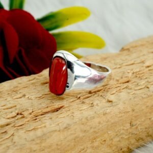 Natural Coral ring 925 Sterling Silver Ring Handmade With Sterling silver Vintage and oriental Ring gift for her Unisex Ring R0314-GS