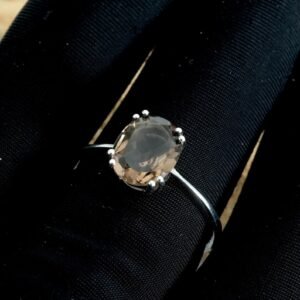Smoky Quartz Ring in 925 Sterling Silver , Statement Ring , Engagement Ring , Dainty Ring , Silver Ring , Smoky Ring , Quartz Silver Ring R0300-GS