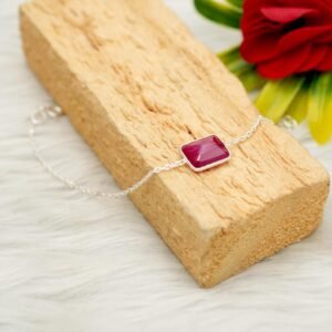 Pink Ruby Bracelet 925 Sterling Silver Jewelry Bracelet Natural Gemstones Bracelet Wedding Bracelet Minimalist Bracelet Gift For Her BR0149-GS