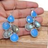 Blue Onyx And Labradorite Gemstone Earring Silver Earring Jewelry Sterling Silver earring Gift 925k Handmade Earring gemstone Earring E0716-GS