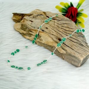 Green Emerald Minimalist Necklace Sterling 925 Silver Choker Necklace Wedding Necklace Gift For Her Natural Gemstones Necklace Jewelry NL0226-GS