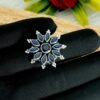 Sapphire Ring 925 Sterling Silver Wedding Ring Natural Blue Gemstone Wedding Ring Anniversary Gift For Her Women's Ring Adjustable Ring R0143-GS