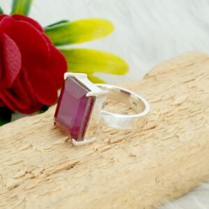 Ruby Ring 925 Sterling Silver Ring Jewelry Ring-Gemstone Ring Ruby Jewelry Handmade Faceted gift for her Wedding Ring R0278-GS
