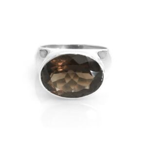 Smoky Topaz Ring 925 Sterling Silver Ring Brown Ring Natural Gemstone Jewelry Wedding Ring Gift For Her R0350-GS