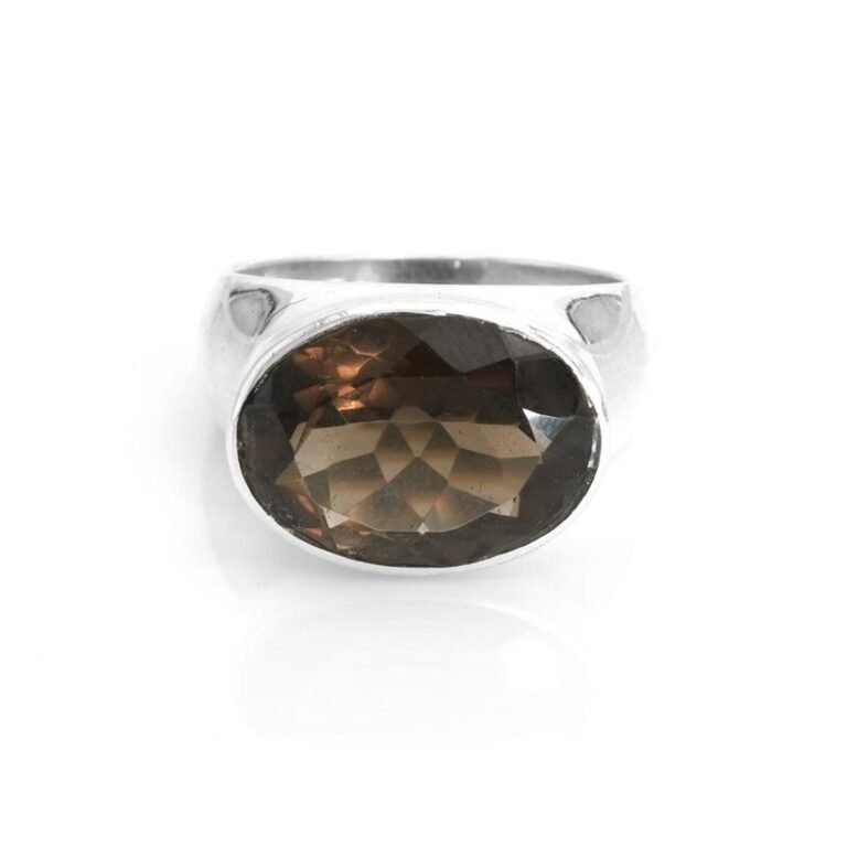 Smoky Topaz Ring 925 Sterling Silver Ring Brown Ring Natural Gemstone Jewelry Wedding Ring Gift For Her R0350-GS
