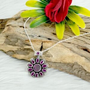 Ruby Necklace Sterling 925 Silver Jewelry Necklace Ruby Necklace Wedding Necklace Gift For Her Natural Gemstone Jewelry NL0211-GS