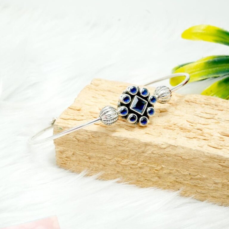 Sapphire Gemstone Bangle, Silver jewelry 925 Sterling Silver Bangle, Gift, Handmade Bangle, Gemstone Bangle Adjustable handmade bangle B0026-GS