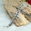 Natural Cubic Zirconia Floral Wedding Bracelet 925 Sterling Silver CZ Gemstone Adjustable Bracelet Anniversary Gift For Her BR0121-GS