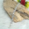 Natural Cubic Zirconia Bracelet Floral Wedding Bracelet 925 Sterling Silver CZ Gemstone Adjustable Bracelet Anniversary Gift For Her BR0120-GS