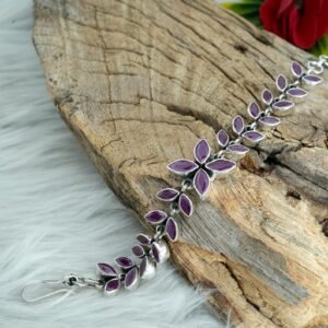 Pink Ruby Bracelet 925 Sterling Silver Jewelry Bracelet Natural Gemstones Bracelet Wedding Bracelet Minimalist Bracelet Gift For Her BR0116-GS