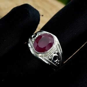 Natural Ruby Ring 925 Sterling Silver Ruby Jewelry Ring Gemstone Ring Faceted Ruby Jewelry Handmade gift for her Engagement ring R0226-GS