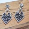 Blue Onyx, Cubic Zirconia Earring Stud 925 Sterling Silver earring Stud Wedding Earring Gift For Her Blue Elegant Earring handmade earring E0355-GS