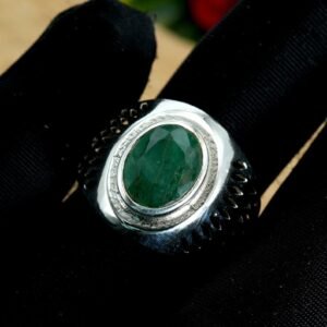 Natural Emerald Ring 925 Sterling silver Ring Handmade Ring Oval Cut Gemstone Ring Statement Ring Anniversary Ring Gift For Her R0180-GS