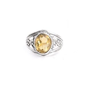 Oval cut Genuine Citrine Ring 925 Silver Ring Citrine jewelry unisex Ring handmade ring gift for her Faceted Citrine Ring R0279-GS