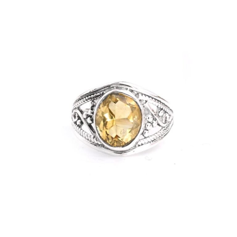 Oval cut Genuine Citrine Ring 925 Silver Ring Citrine jewelry unisex Ring handmade ring gift for her Faceted Citrine Ring R0279-GS