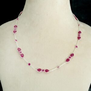 Genuine Ruby Necklace | July Birthstone | Dainty Choker Necklace | Minimalist Design | Handmade Jewelry | Delicate Necklace | Dainty Jewelry NL0223-GS