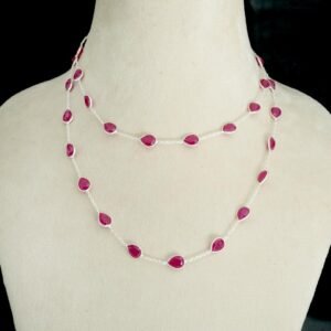 Genuine Ruby Necklace | July Birthstone | Dainty Choker Necklace | Minimalist Design | Handmade Jewelry | Delicate Necklace | Dainty Jewelry NL0222-GS