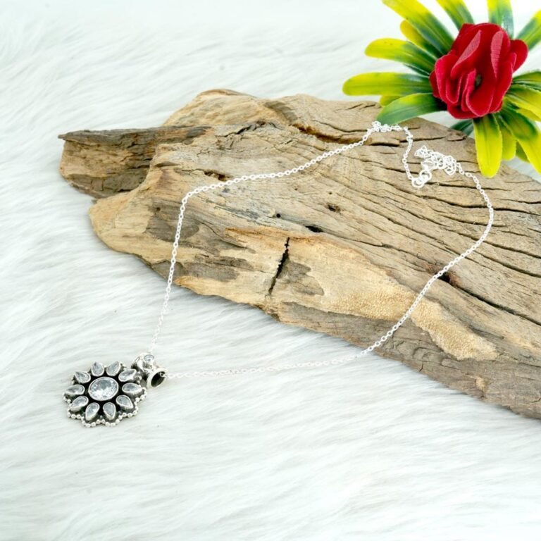 Zircon Necklace Zircon Pendant White Gemstone Pendant April Birthstone 925 Silver Pendant Delicate Necklace Engagement Pendant Necklace NL0216-GS